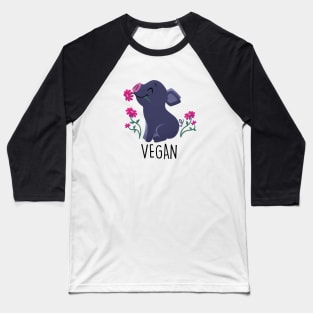 Peaceful Vegan Pig - Light Baseball T-Shirt